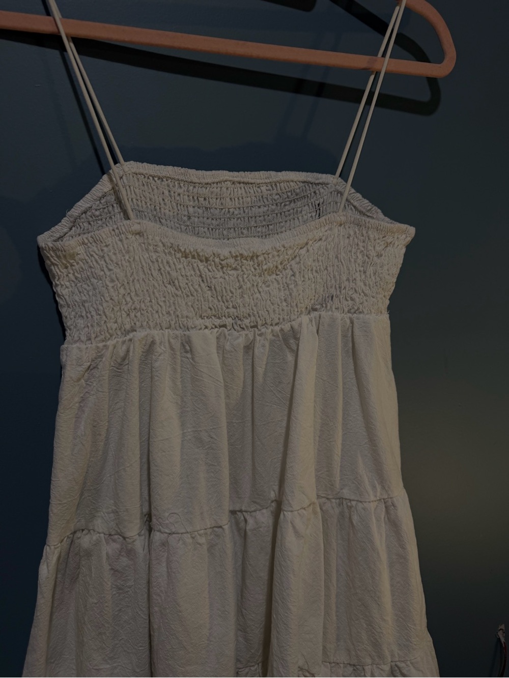 White Tiered Smocked Sundress - Picture 2 of 2